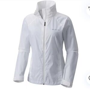 Columbia Woman’s White Full Zip Lightweight Packable Jacket